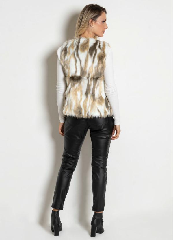 bonprix - Colete de Pelo Sintético Branco 5