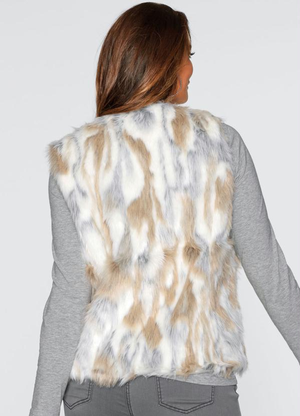 Outlet - Colete de Pelo Sintético Marrom 7