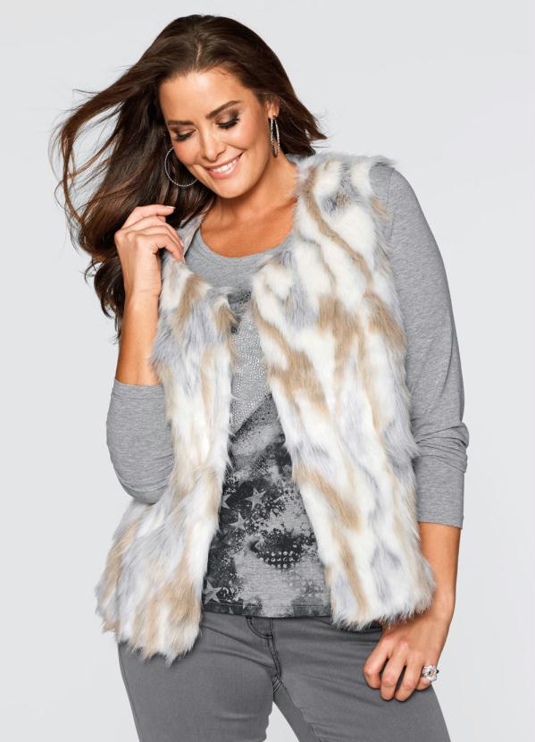 Outlet - Colete de Pelo Sintético Marrom 9