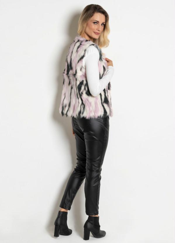 bonprix - Colete de Pelo Sintético Rosa 5