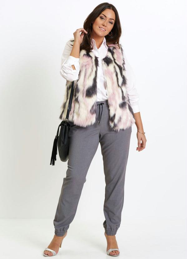 bonprix - Colete de Pelo Sintético Rosa 8