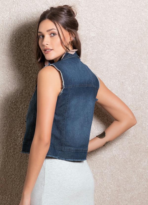 Quintess - Colete Jeans Quintess com Bolsos 4