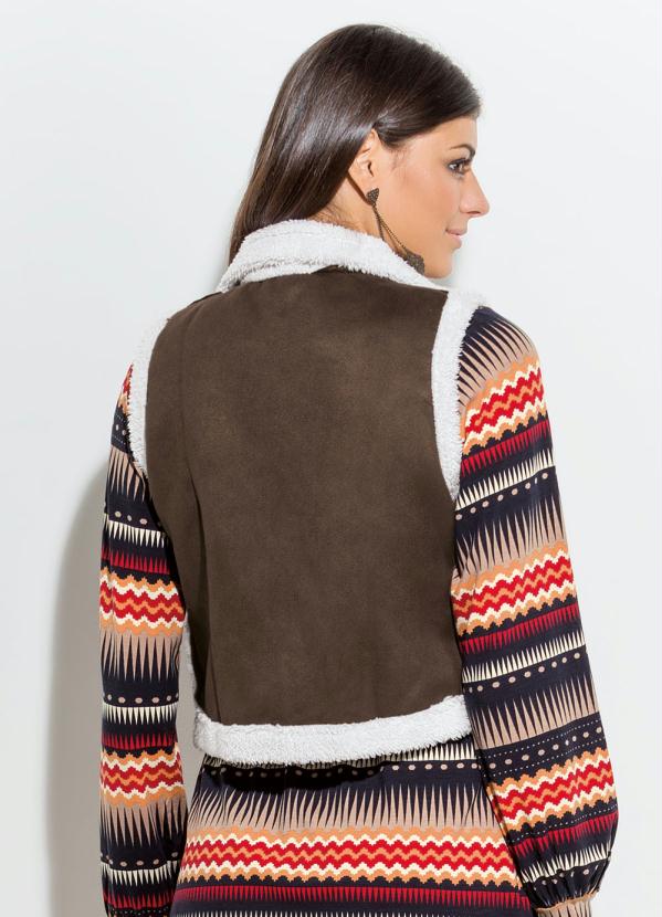 Quintess - Colete Marrom com Pelos Quintess 2