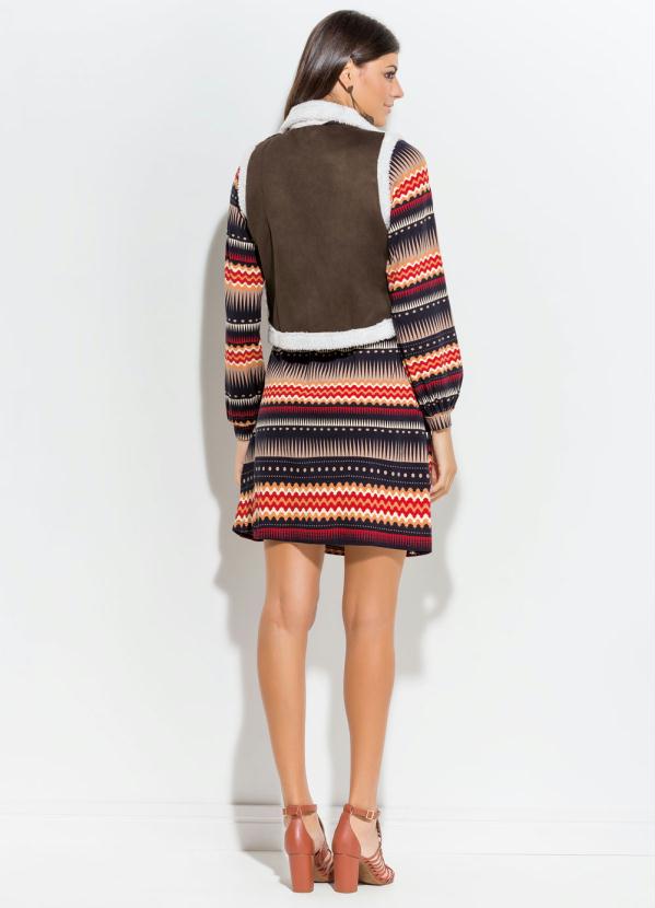 Quintess - Colete Marrom com Pelos Quintess 4