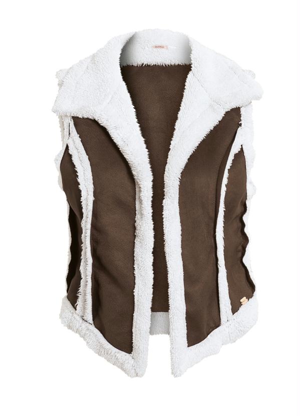 Quintess - Colete Marrom com Pelos Quintess 5
