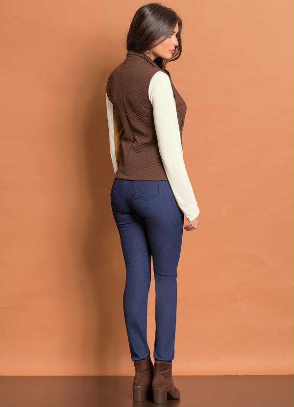 Quintess - Colete Matelassê com Zíper Marrom 6