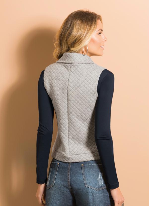 Quintess - Colete Matelassê com Zíper Mescla 2