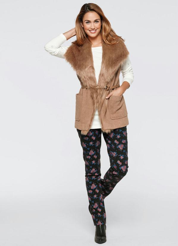 bonprix - Colete Pelo Sintético Caramelo 6