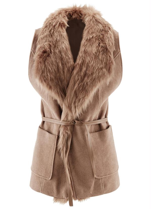 bonprix - Colete Pelo Sintético Caramelo 8