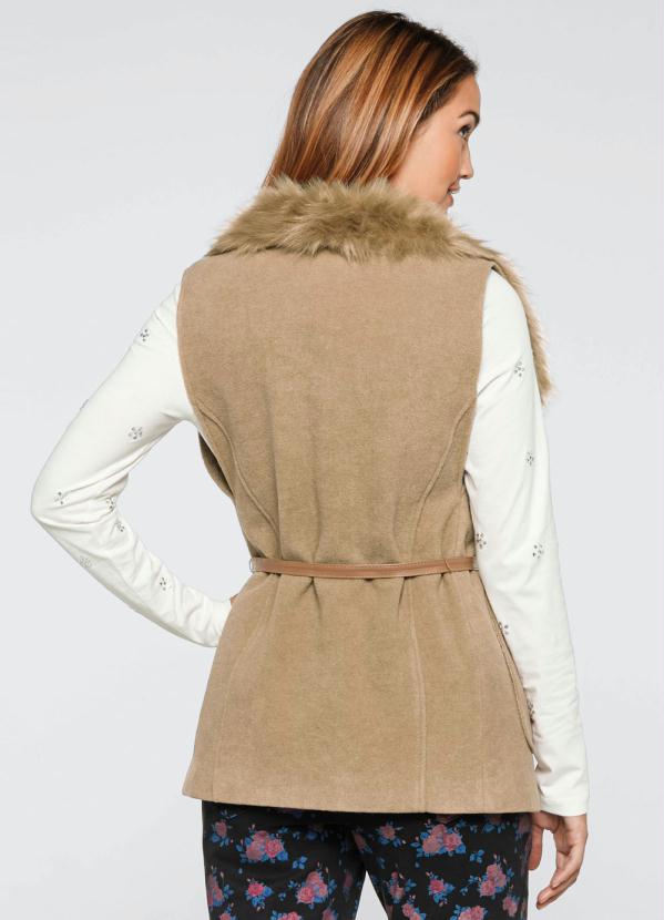 Outlet - Colete Pelo Sintético Taupe 2
