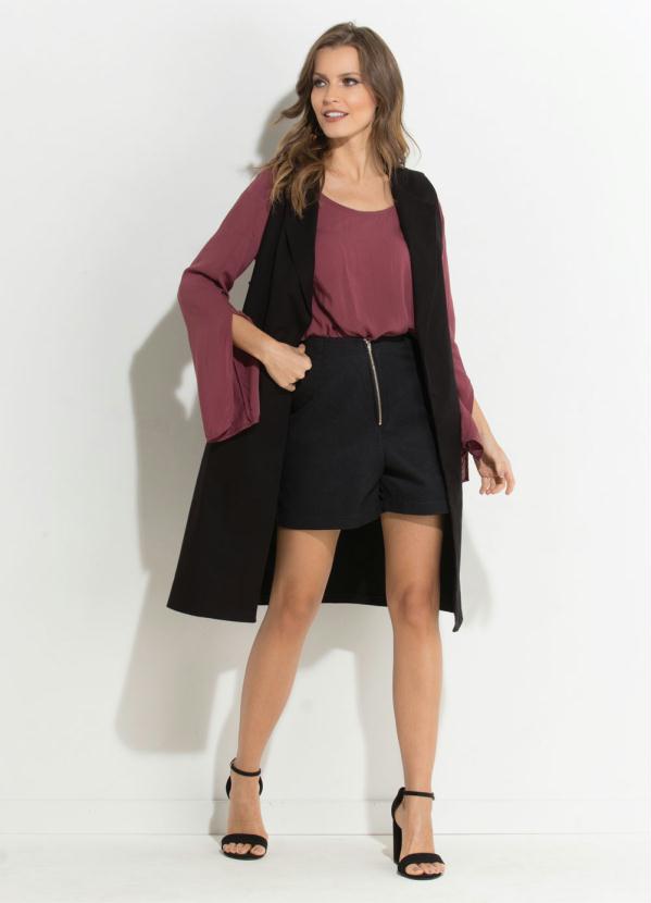 Quintess - Colete Quintess Alongado Preto 3