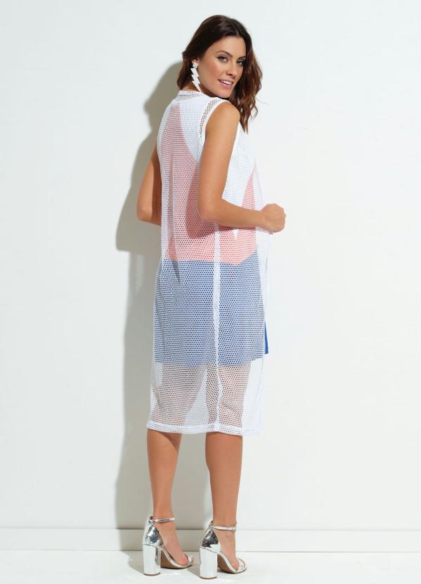 Outlet - Maxi Colete Branco em Tela 4