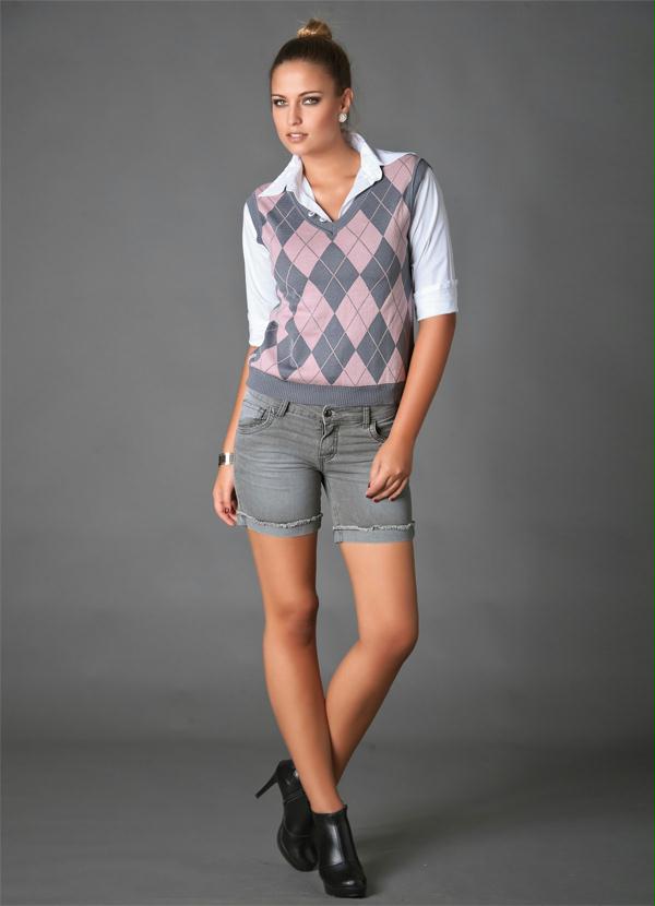 Quintess - Colete Cinza e Rosa Liso nas Costas 4