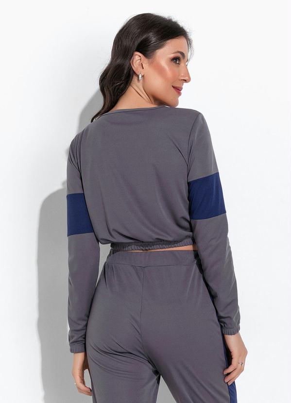 Moda Pop - Conjunto Cinza Blusa e Calça 4