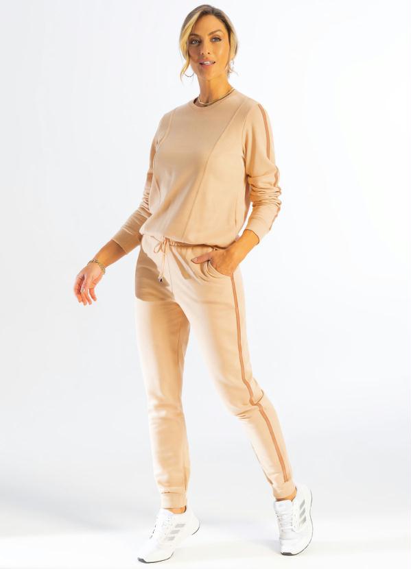 Cativa - Conjunto Moletom Feminino Bege