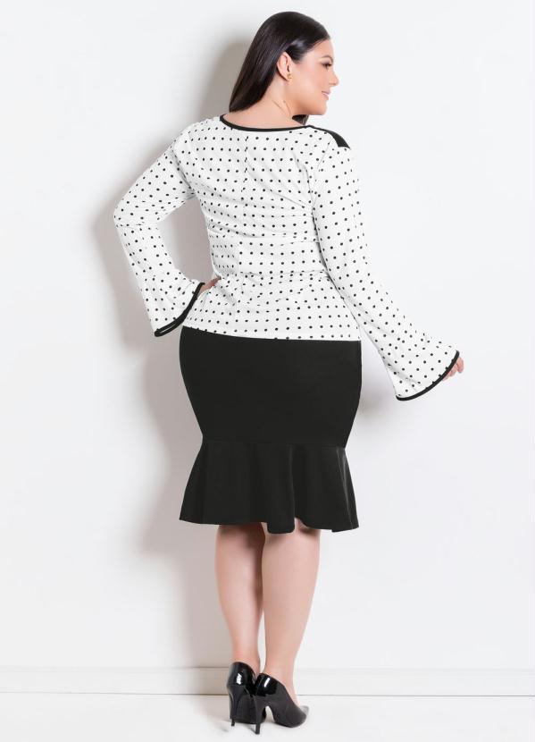 Rosalie - Conjunto Poá e Preto  com Babados 10