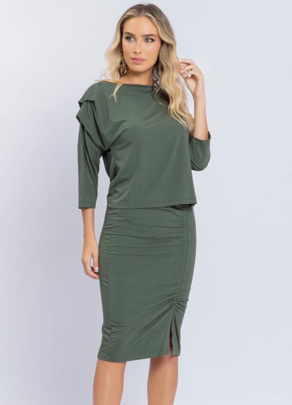 Preview - Conjunto Saia Franzida Verde
