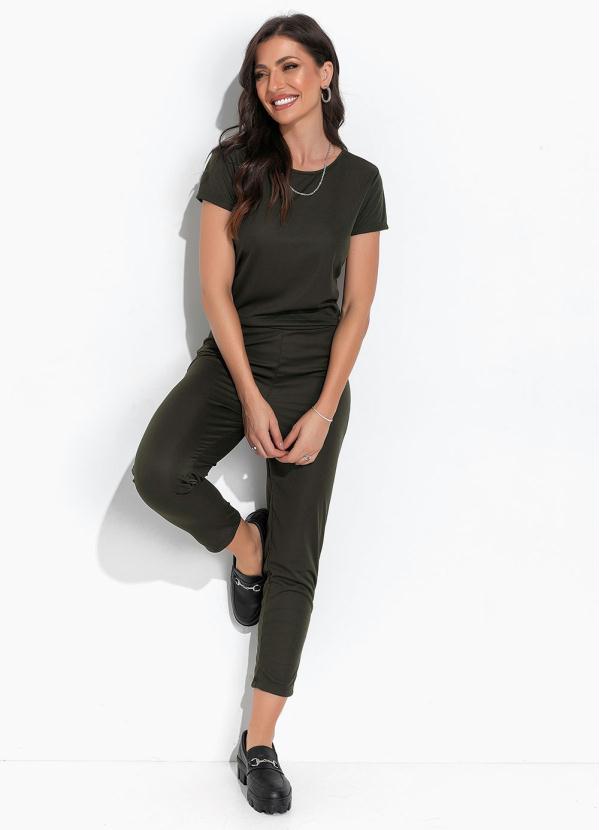 Moda Pop - Conjunto Verde Militar em Malha 5