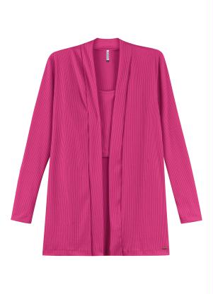 Marialícia - Twin Set Alongado Rosa - MARIALÍCIA