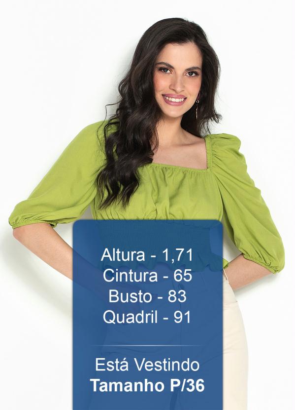 Colcci - Blusa Cropped de Viscose Verde 5