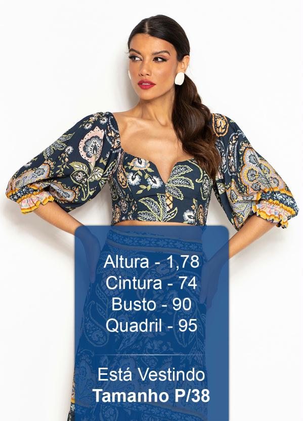 Farm - Blusa Cropped Desejo de Abacaxi Azul 5