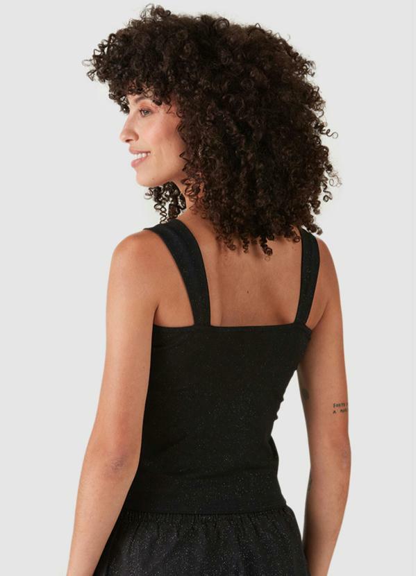 Malwee - Blusa Cropped em Glitter Preto 4