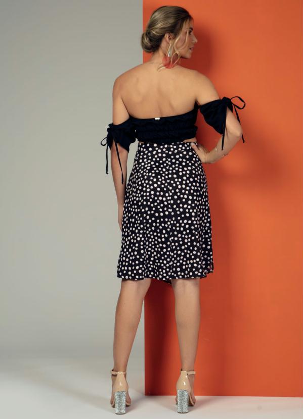 Quintess - Blusa Cropped Preta Ciganinha com Amarações 4