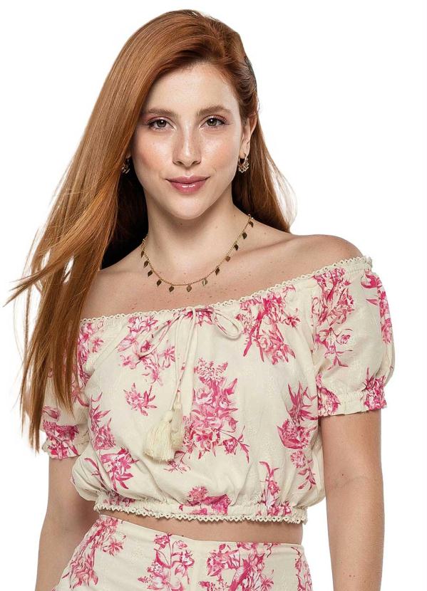 Enfim - Blusa Off White Ciganinha Floral 1