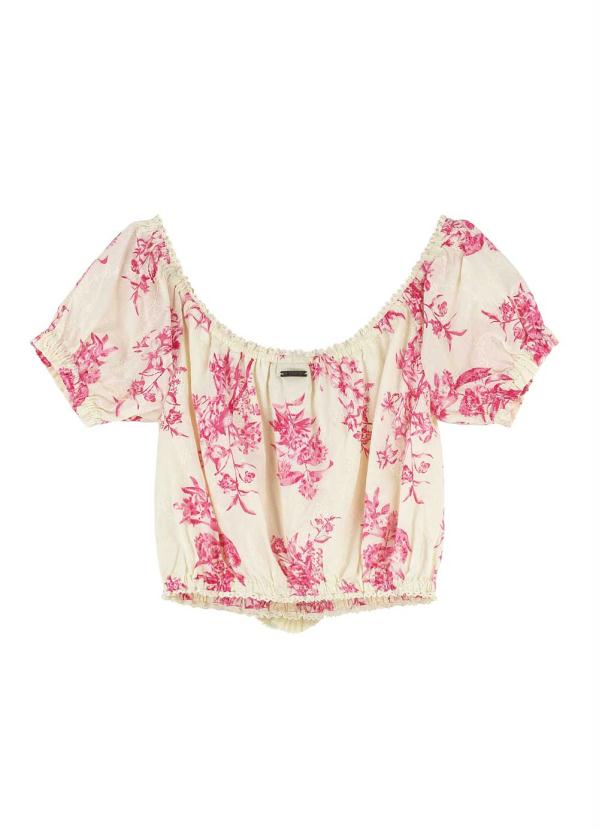 Enfim - Blusa Off White Ciganinha Floral 4