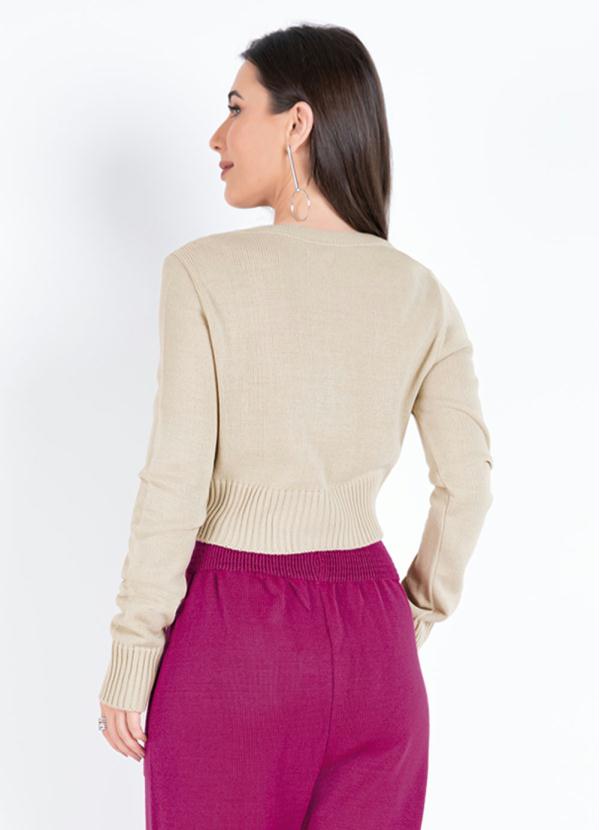 Janine - Cropped Cáqui com Mangas Longas 3