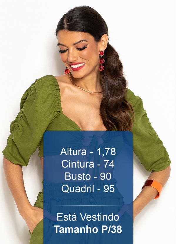 Farm - Cropped de Linho com Amarração Verde 5