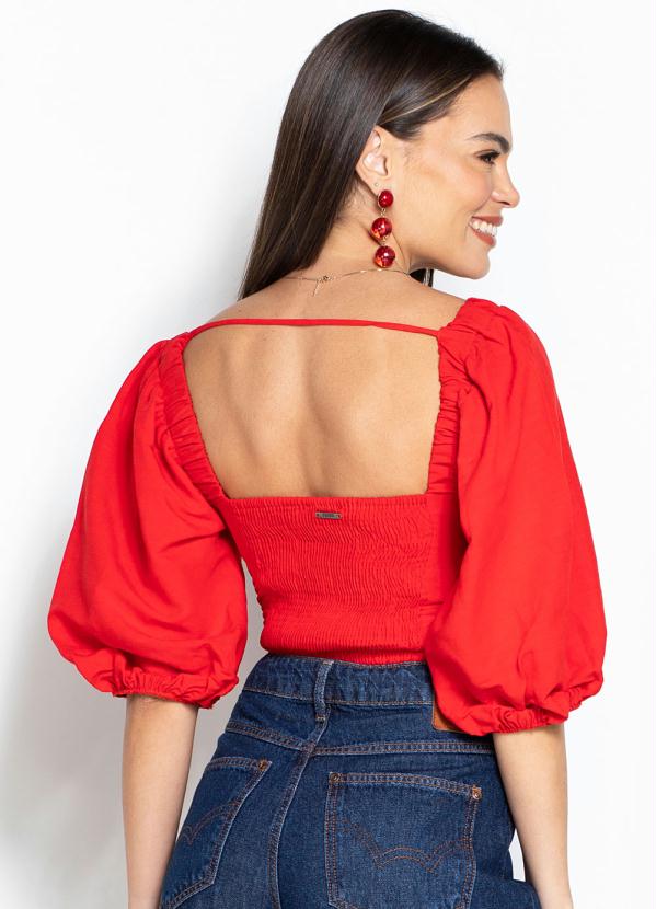 Forum - Cropped de Linho Vermelho 2