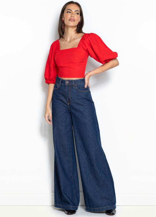 Forum - Cropped de Linho Vermelho 3