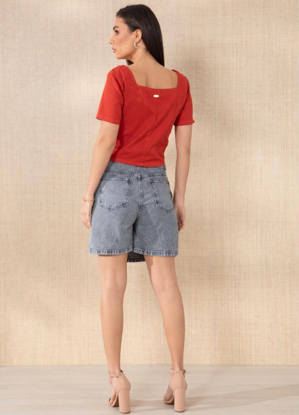 Quintess - Cropped Ferrugem com Abertura em Zíper Frontal 4