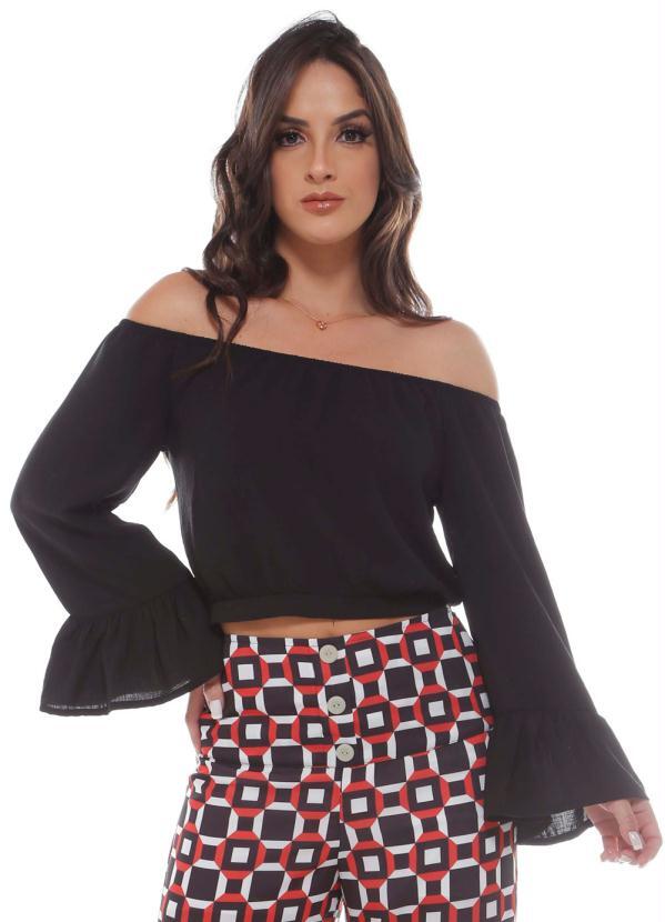 Cropped Ombro a Ombro Preto - Thipton