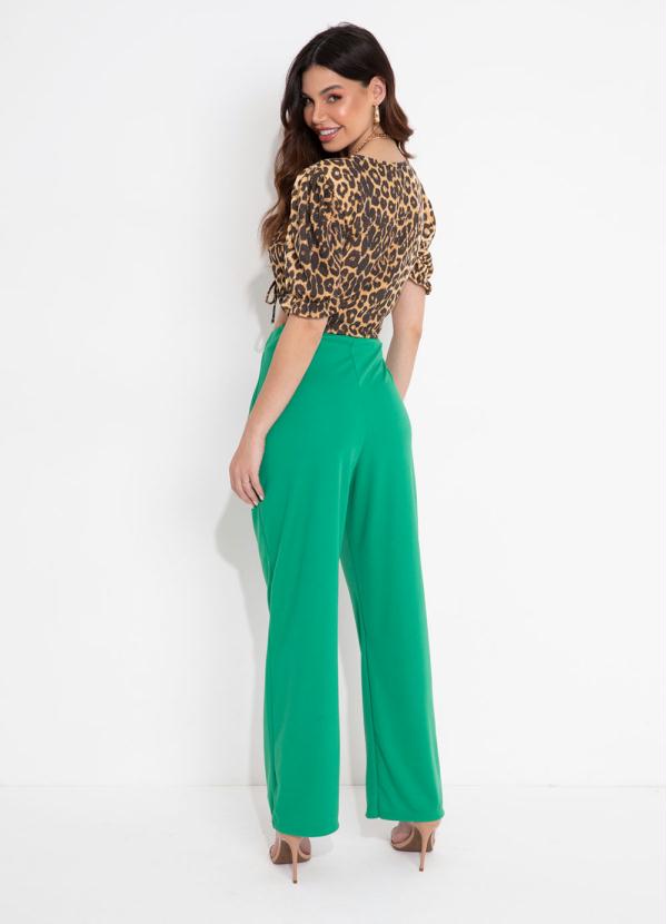 Outlet - Cropped Onça Marrom com Franzido Regulável 4