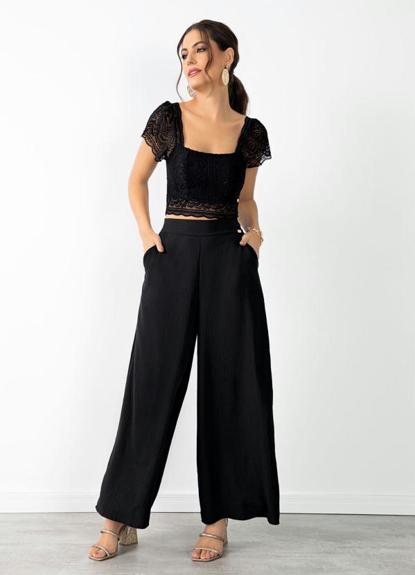 Quintess - Cropped Preto de Renda 3