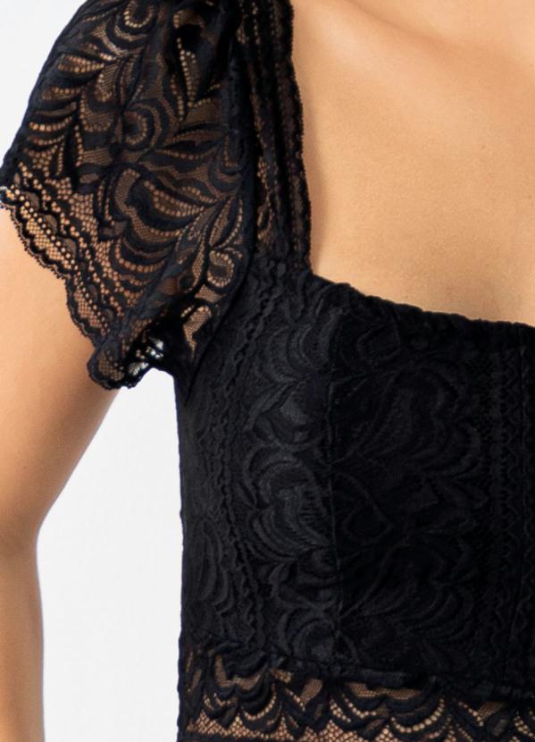 Quintess - Cropped Preto de Renda 5