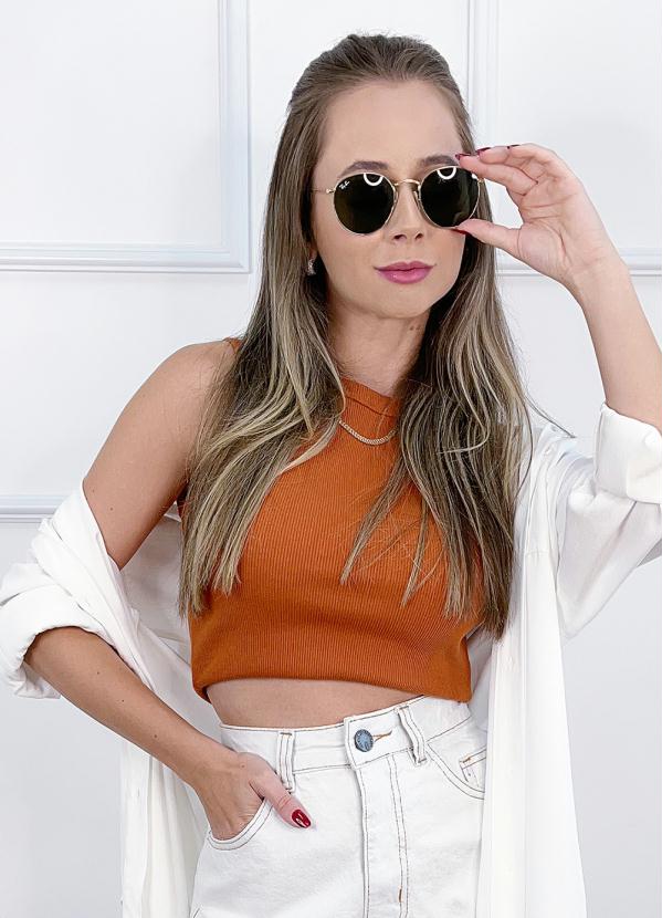 Preview - Cropped Regata em Ribana Laranja