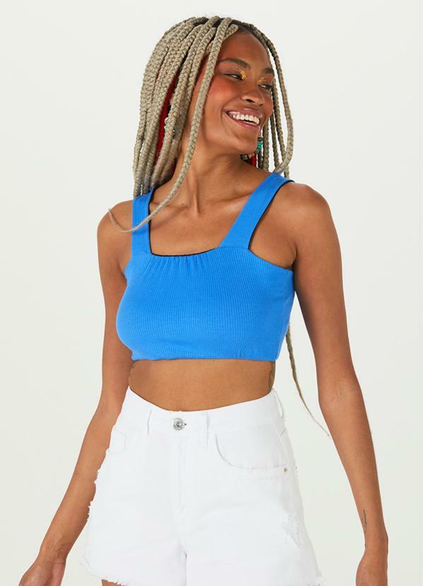 Top Long Cropped Feminino Azul Malwee