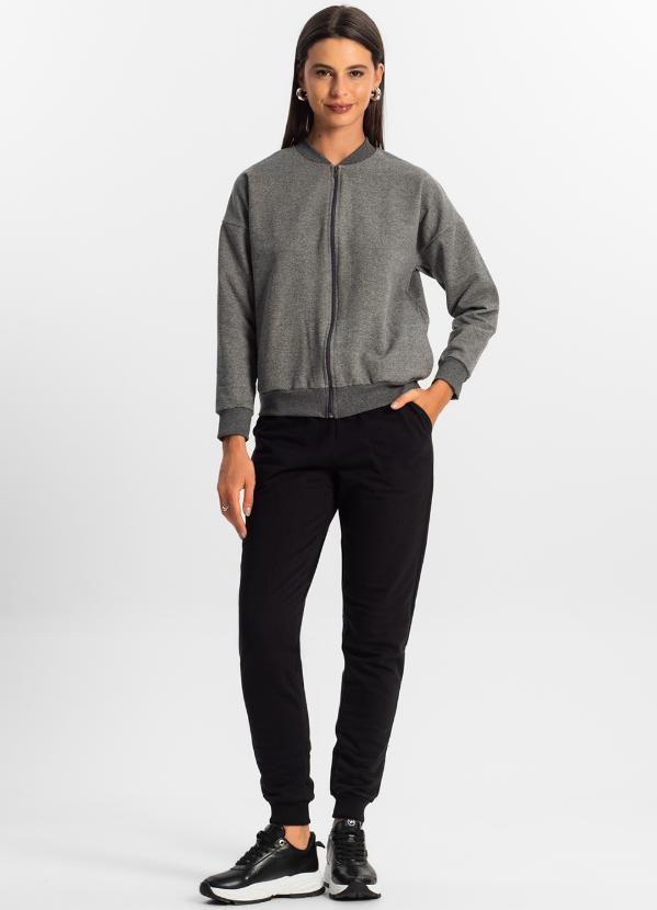 Rovitex - Jaqueta Feminina Básica de Moletom Cinza 3