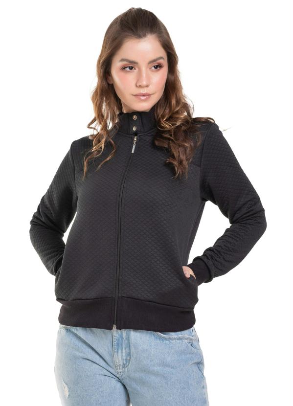 Up Close - Jaqueta Feminina Matelada Preto