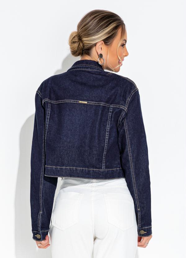 Sawary Jeans - Jaqueta Jeans Azul Escuro com Botões 2
