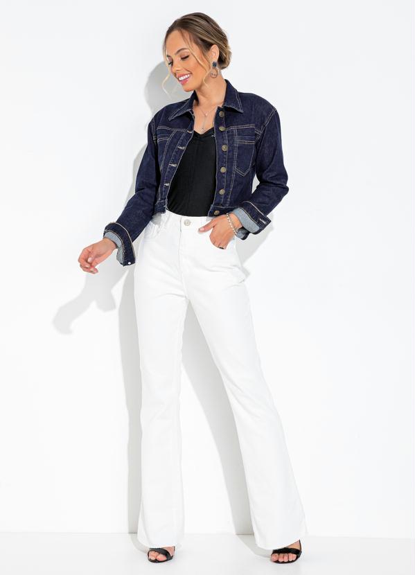 Sawary Jeans - Jaqueta Jeans Azul Escuro com Botões 3