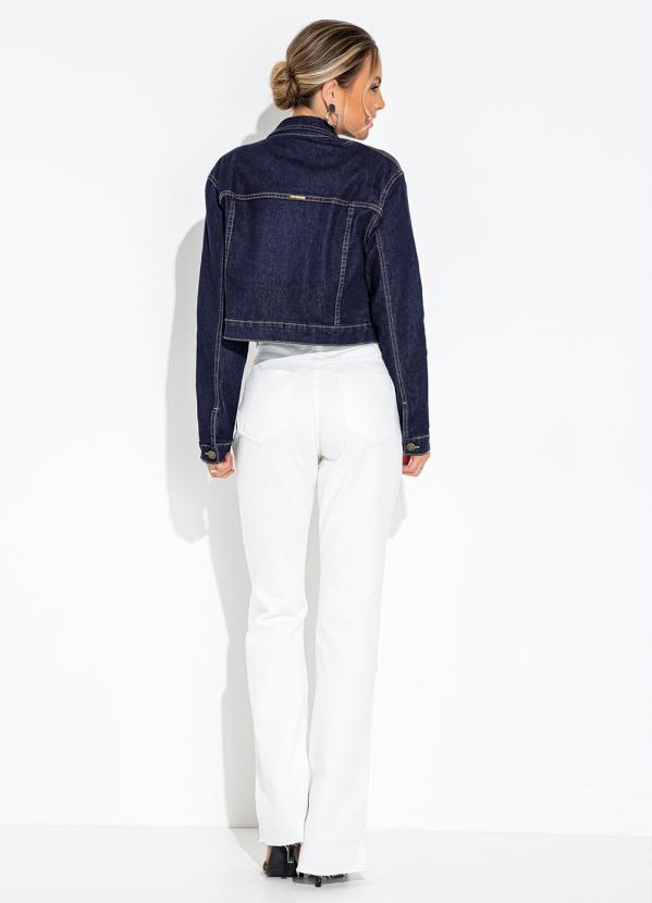 Sawary Jeans - Jaqueta Jeans Azul Escuro com Botões 4