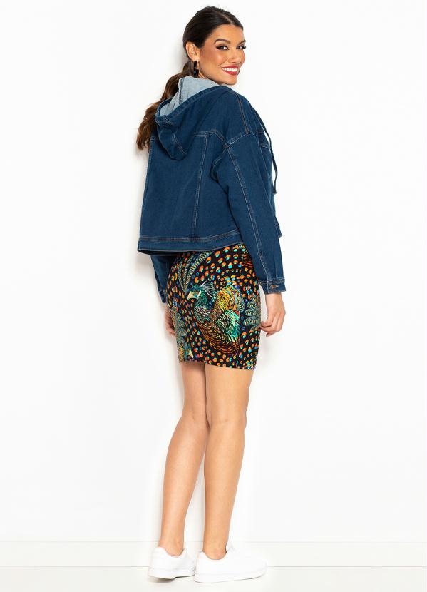 Dzarm - Jaqueta Jeans com Touca Azul Médio 4