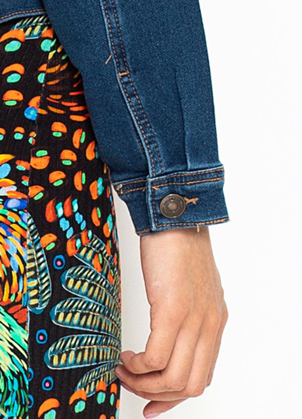 Dzarm - Jaqueta Jeans com Touca Azul Médio 7