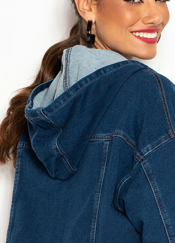 Dzarm - Jaqueta Jeans com Touca Azul Médio 8