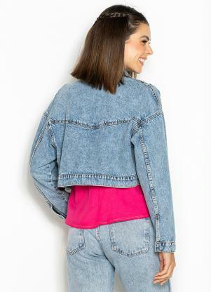 Forum - Jaqueta Jeans Cropped Azul - FORUM