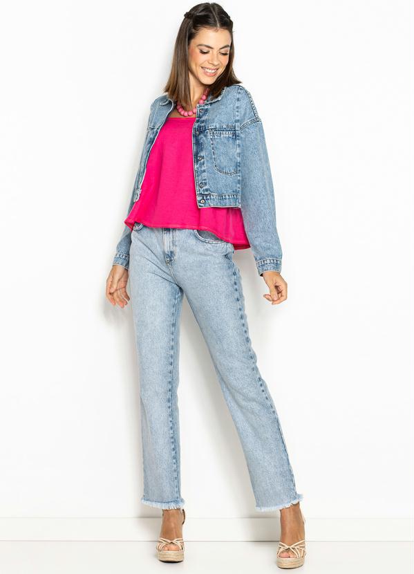 Forum - Jaqueta Jeans Cropped Azul 3
